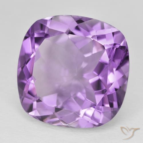 21.46 ct Violet Amethyst Stone, Natural Amethyst in Cushion-Cut Shape for Sale