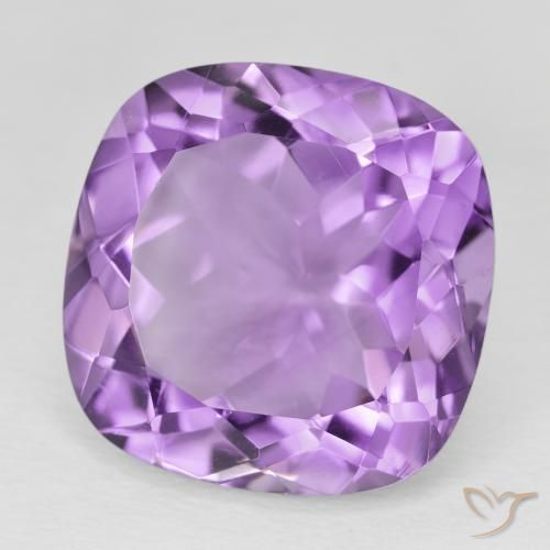 19.54 ct Violet Amethyst Stone, Natural Amethyst in Cushion-Cut Shape for Sale