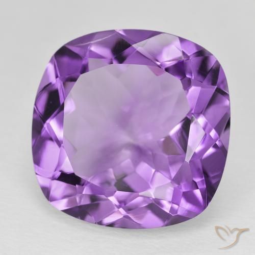 19.52 ct Violet Amethyst Stone, Natural Amethyst in Cushion-Cut Shape for Sale