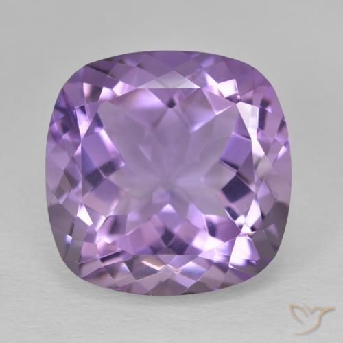 12.5 ct Cushion Cut Amethyst, 15 x 15 mm From Brazil, Photo A