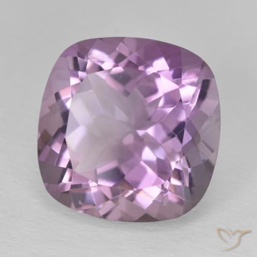 12.41 ct Violet Amethyst Stone, Natural Amethyst in Cushion-Cut Shape for Sale