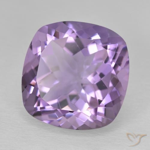 12.47 ct Violet Amethyst Stone, Natural Amethyst in Cushion-Cut Shape for Sale