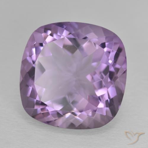 12.37 ct Violet Amethyst Stone, Natural Amethyst in Cushion-Cut Shape for Sale