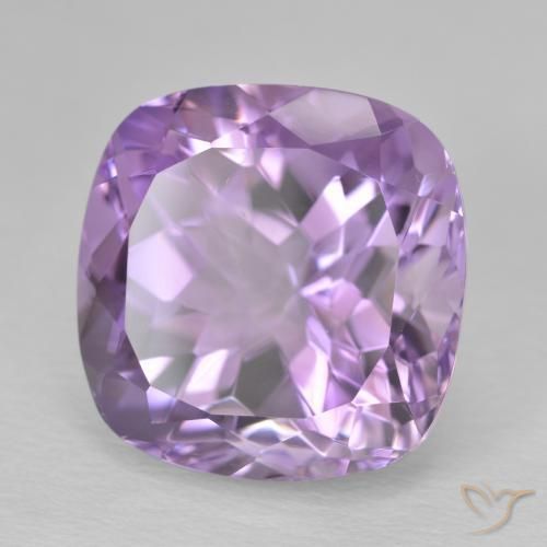13.91 ct Violet Amethyst Stone, Natural Amethyst in Cushion-Cut Shape for Sale