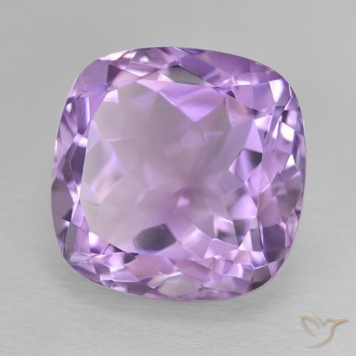 13.81 ct Violet Amethyst Stone, Natural Amethyst in Cushion-Cut Shape for Sale