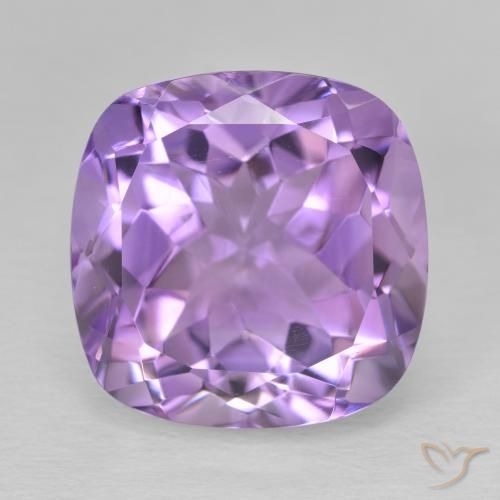 13.53 ct Cushion Cut Amethyst, 15 x 15 mm From Brazil, Photo A