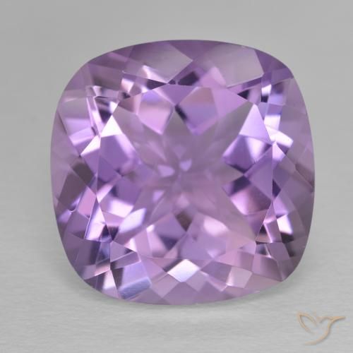 12.52 ct Cushion Cut Amethyst, 15.1 x 15.1 mm From Brazil, Photo A