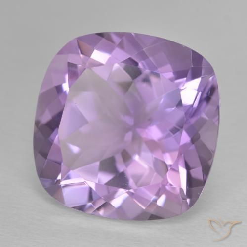 12.52 ct Violet Amethyst Stone, Natural Amethyst in Cushion-Cut Shape for Sale