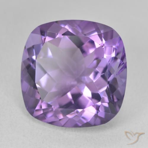 12.70 ct Violet Amethyst Stone, Natural Amethyst in Cushion-Cut Shape for Sale
