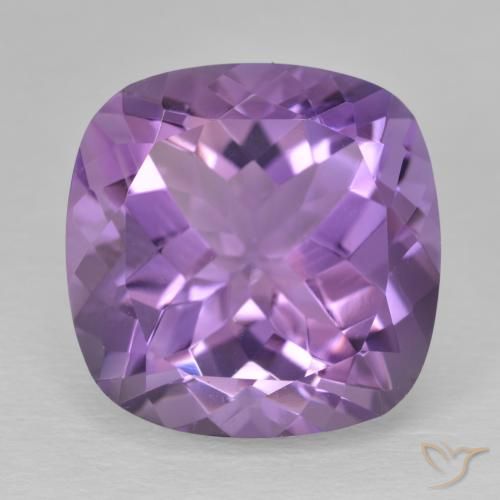 12.54 ct Cushion Cut Amethyst, 15 x 14.9 mm From Brazil, Photo A