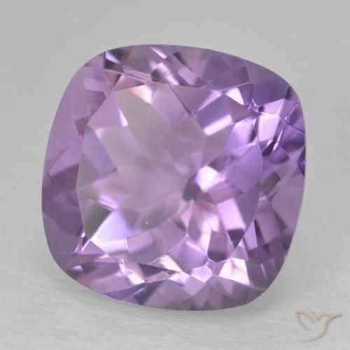 12.54 ct Violet Amethyst Stone, Natural Amethyst in Cushion-Cut Shape for Sale