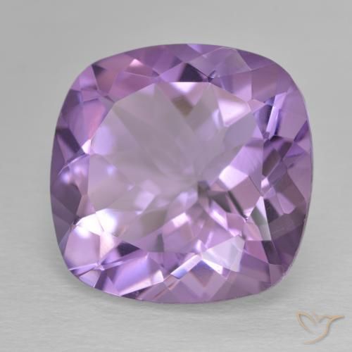 11.71 ct Violet Amethyst Stone, Natural Amethyst in Cushion-Cut Shape for Sale