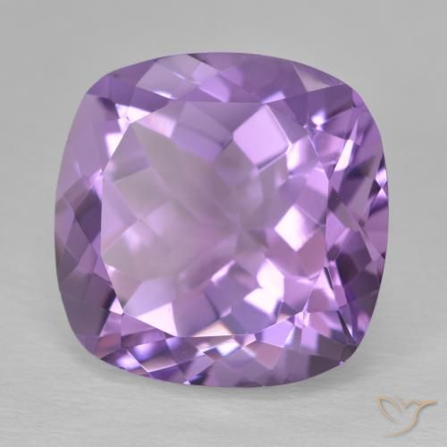 12.86 ct Violet Amethyst Stone, Natural Amethyst in Cushion-Cut Shape for Sale