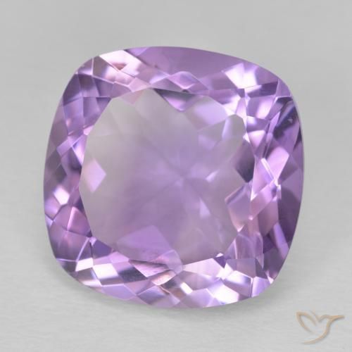 11.79 ct Violet Amethyst Stone, Natural Amethyst in Cushion-Cut Shape for Sale