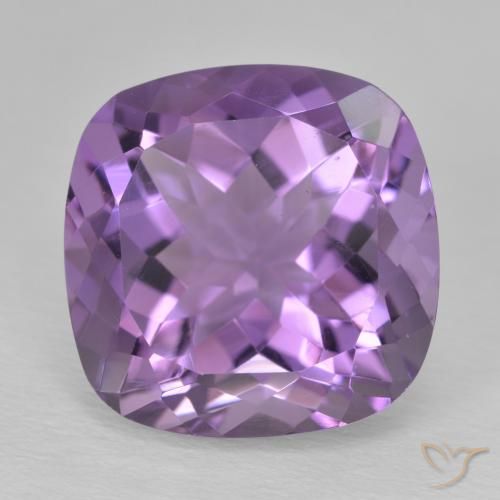 12.93 ct Cushion Cut Amethyst, 15.1 x 15 mm From Brazil, Photo A