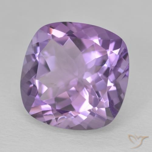 12.31 ct Violet Amethyst Stone, Natural Amethyst in Cushion-Cut Shape for Sale