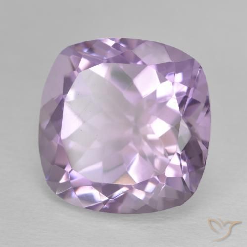 12.61 ct Violet Amethyst Stone, Natural Amethyst in Cushion-Cut Shape for Sale