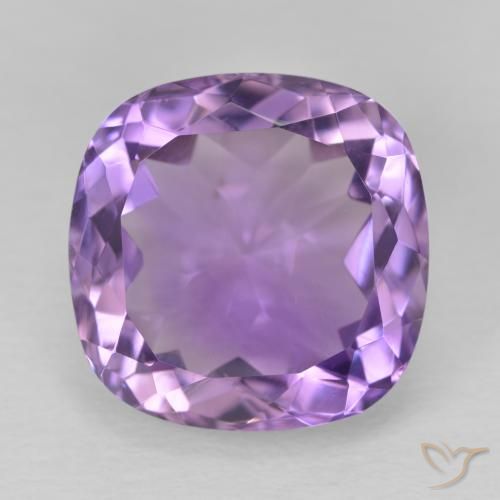 13.19ct Natural Medium Pink Violet Amethyst, Cushion, VVS