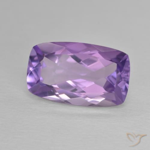 6.12 ct Violet Amethyst Stone, Natural Amethyst in Cushion-Cut Shape for Sale