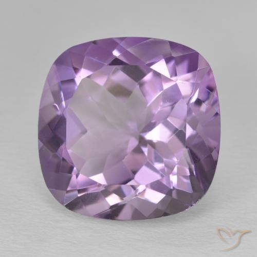 12.55 ct Violet Amethyst Stone, Natural Amethyst in Cushion-Cut Shape for Sale