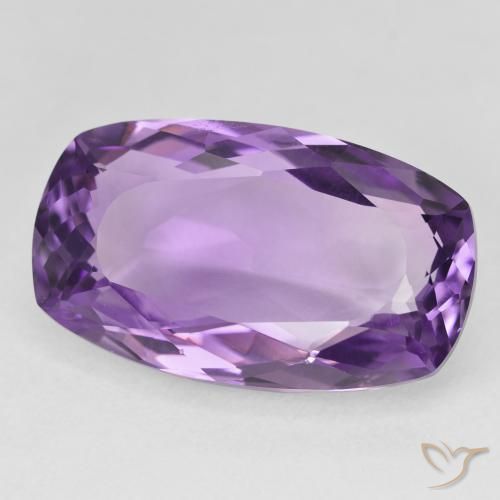 19.68 ct Violet Amethyst Stone, Natural Amethyst in Cushion-Cut Shape for Sale