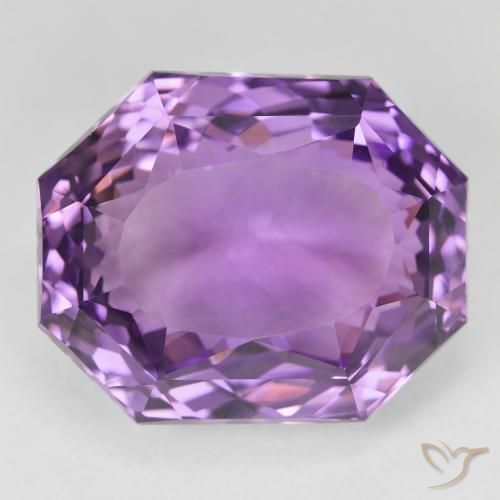 27.56ct Natural Medium Purplish Violet Amethyst, Emerald Cut, VVS