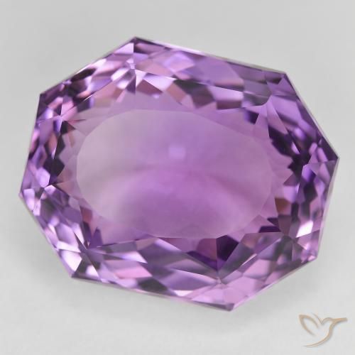 27.56 ct Violet Amethyst Stone, Natural Amethyst in Octagon Facet Shape for Sale