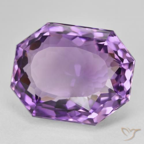 26.95 ct Violet Amethyst Stone, Natural Amethyst in Octagon Facet Shape for Sale