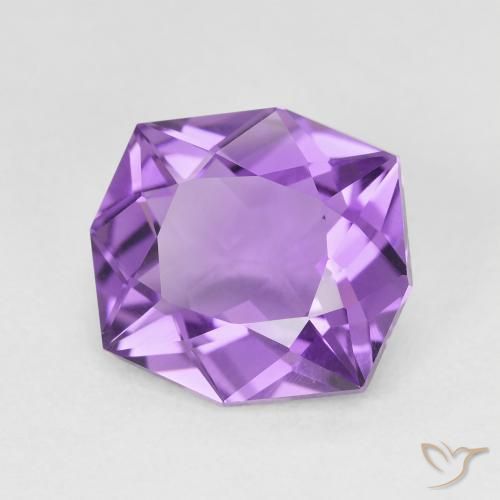 4.33 ct Violet Amethyst Stone, Natural Amethyst in Fancy Cut Shape for Sale