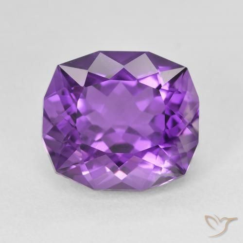 6.33ct Natural Vivid Violet Amethyst, Cushion, VS