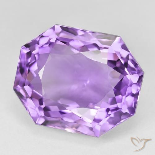 26.45 ct Violet Amethyst Stone, Natural Amethyst in Octagon Step Cut Shape for Sale