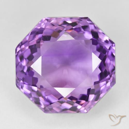 27.65 ct Octagon Cut Amethyst, 18 x 17.3 mm From Brazil, Photo A