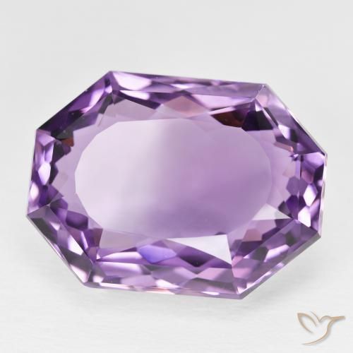 26.72 ct Violet Amethyst Stone, Natural Amethyst in Octagon Step Cut Shape for Sale