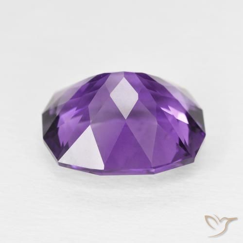 Amethyst Gemstone in 12.6 x 11.2 mm Size for Sale, Amethyst Stone in Intense Violet Color