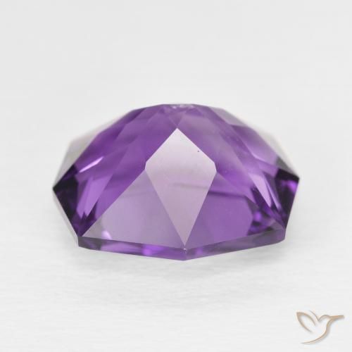 Amethyst Gemstone in 11.8 x 10.6 mm Size for Sale, Amethyst Stone in Vivid Violet Color