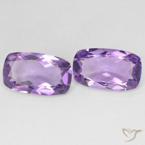 10.04 ctw Violet Amethyst Stones, Natural Amethyst in Cushion-Cut Shape for Sale