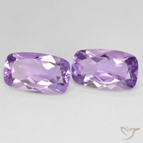 11.22 ctw Violet Amethyst Stones, Natural Amethyst in Cushion-Cut Shape for Sale