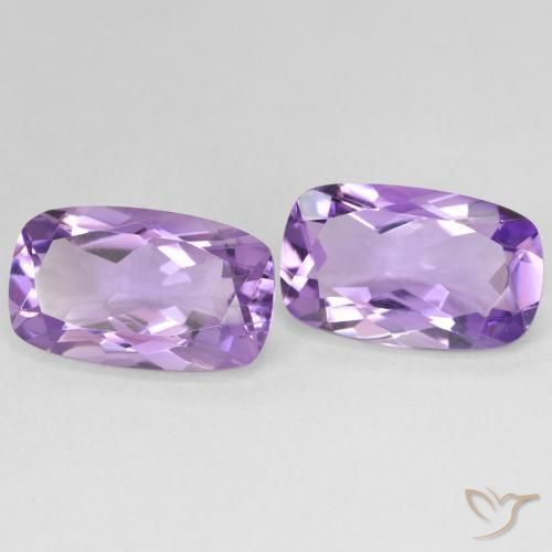 11.23 ctw Violet Amethyst Stones, Natural Amethyst in Cushion-Cut Shape for Sale