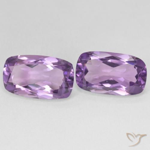 11.30 ctw Violet Amethyst Stones, Natural Amethyst in Cushion-Cut Shape for Sale