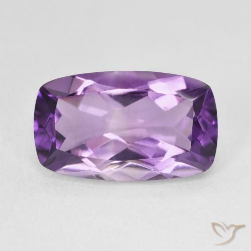 5.73ct Natural Light-Medium Violet Amethyst, Cushion, VVS