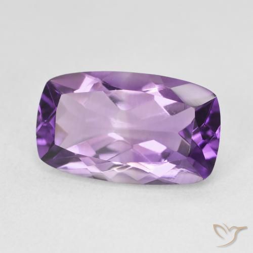5.73 ct Violet Amethyst Stone, Natural Amethyst in Cushion-Cut Shape for Sale