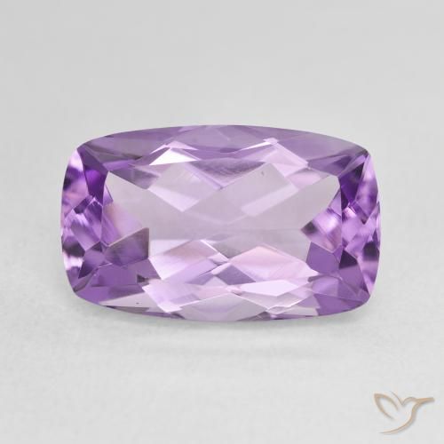 6.41ct Natural Light-Medium Violet Amethyst, Cushion, VVS