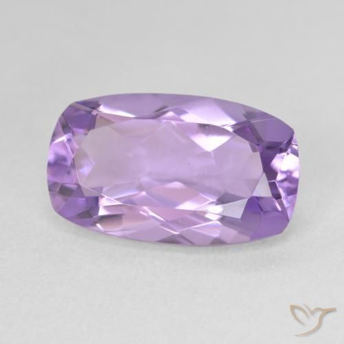 5.38 ct Violet Amethyst Stone, Natural Amethyst in Cushion-Cut Shape for Sale