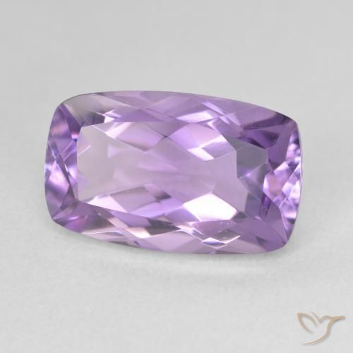 6.39 ct Violet Amethyst Stone, Natural Amethyst in Cushion-Cut Shape for Sale