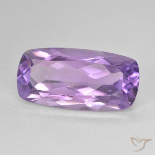 8.04 ct Violet Amethyst Stone, Natural Amethyst in Cushion-Cut Shape for Sale