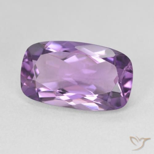 5.54 ct Violet Amethyst Stone, Natural Amethyst in Cushion-Cut Shape for Sale