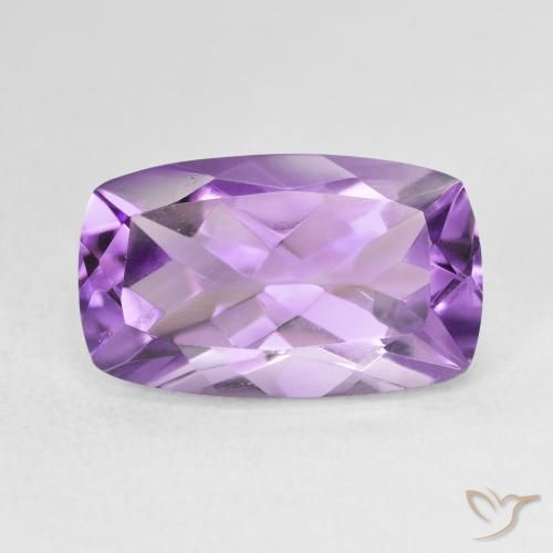 5.98ct Natural Medium Light Purplish-Violet Amethyst, Cushion, VVS