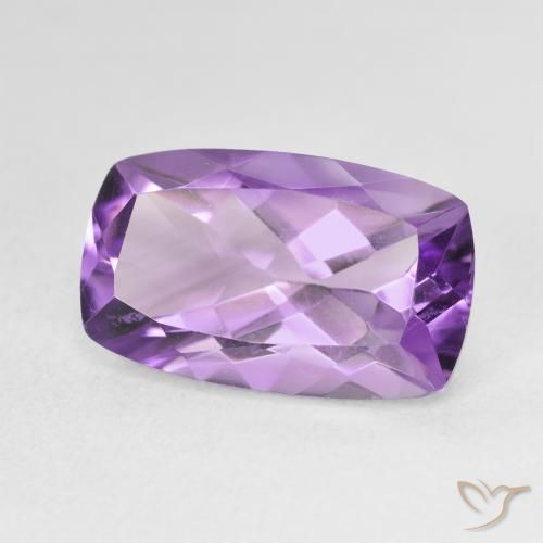 5.98 ct Violet Amethyst Stone, Natural Amethyst in Cushion-Cut Shape for Sale