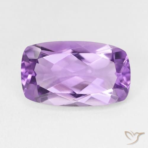 5.92ct Natural Medium Light Purplish-Violet Amethyst, Cushion, VVS