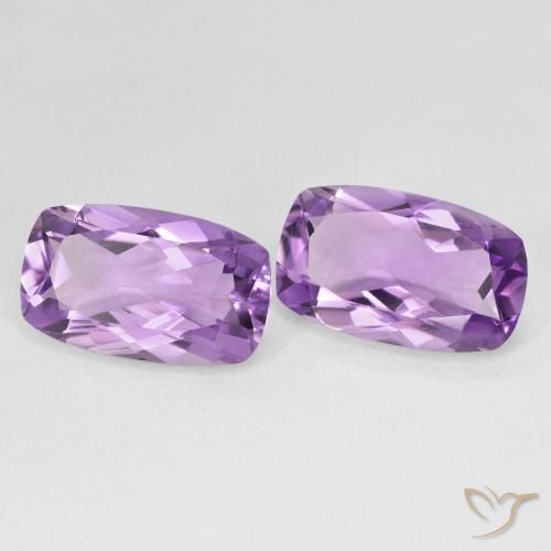 10.87 ctw Violet Amethyst Stones, Natural Amethyst in Cushion-Cut Shape for Sale
